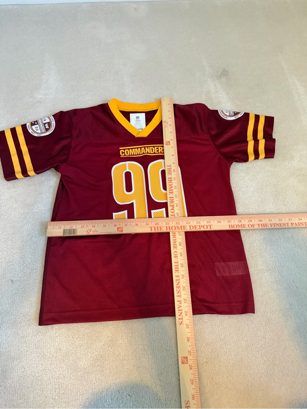 NFL Youth Burgundy & Gold Commanders 99 Football Jersey - Young
